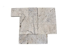 Silver Travertine Tumbled Roman Pattern Wall and Floor Tile