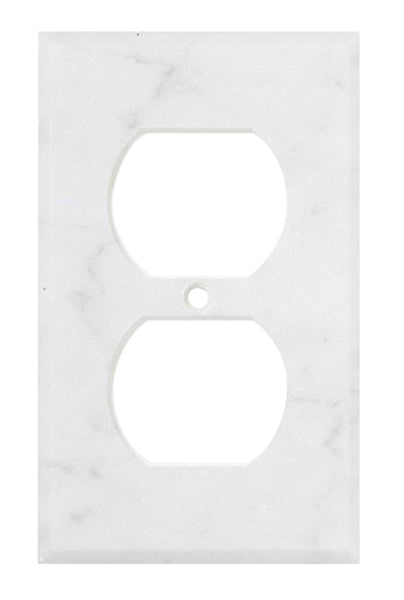 Carrara White Marble 2 3/4 x 4 1/2 Switch Plate 1-DUPLEX Wall Cover