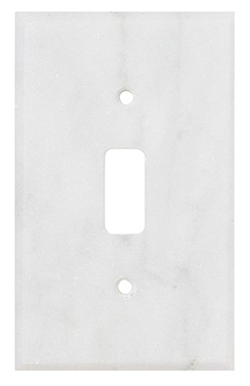 Carrara White Marble 2 3/4 x 4 1/2 Placa de interruptor 1-TOGGLE Cubierta de pared