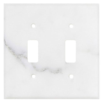 Calacatta Gold Marble  4 1/2 x 4 1/2 Switch Plate  2-TOGGLE Wall Cover