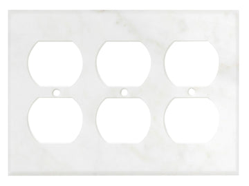 Calacatta Gold Marble 4 1/2 x 6 1/3 Placa de interruptor 3-DUPLEX Cubierta de pared 