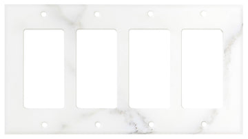 Calacatta Gold Marble 4 1/2 x 6 1/3 Switch Plate  3-TOGGLE Wall Cover