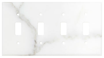 Calacatta Gold Marble  4 1/2 x 8 1/4 Switch Plate 4-ROCKER Wall Cover