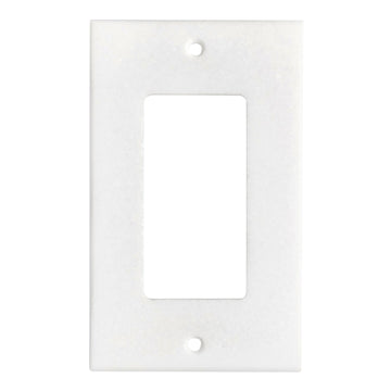 Thassos White Marble 2 3/4 x 4 1/2 Placa de interruptor 1-ROCKER Cubierta de pared 