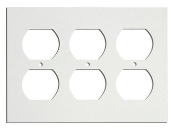 Thassos White Marble  4 1/2 x 6 1/3  Switch Plate 3-DUPLEX Wall Cover