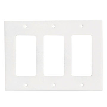 Thassos White Marble  4 1/2 x 6 1/3  Switch Plate 3-ROCKER Wall Cover