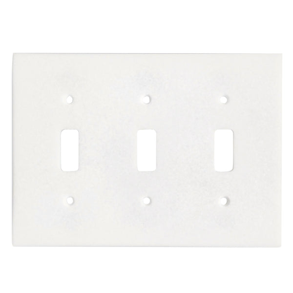 Thassos White Marble Switch Plate Honed 3-TOGGLE Accessories