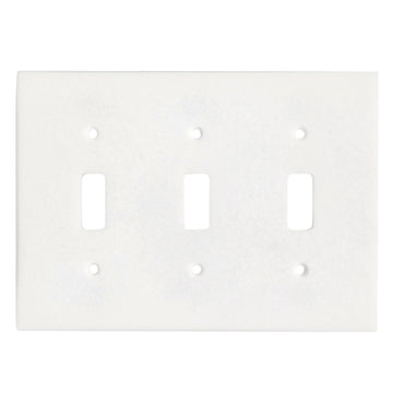 Thassos mármol blanco 4 1/2 x 6 1/3 placa de interruptor cubierta de pared de 3 palancas 