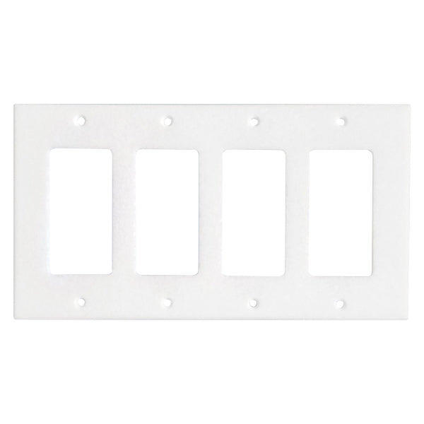 Thassos White Marble 4 1/2 x 8 1/4 Switch Plate  4-ROCKER Wall Cover