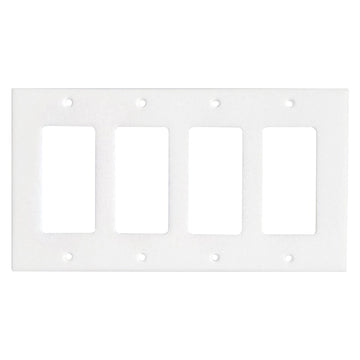 Thassos White Marble 4 1/2 x 8 1/4 Placa de interruptor 4-ROCKER Cubierta de pared 