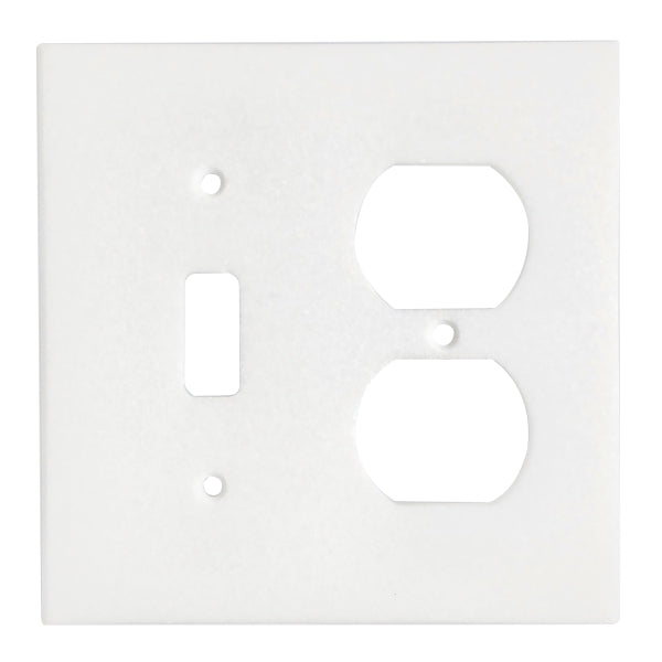 Thassos White Marble 4 1/2 x 4 1/2  Switch Plate  TOGGLE - DUPLEX Wall Cover