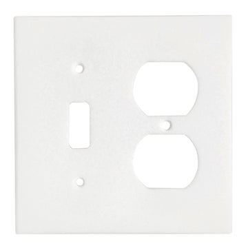 Thassos White Marble 4 1/2 x 4 1/2  Switch Plate  TOGGLE - DUPLEX Wall Cover