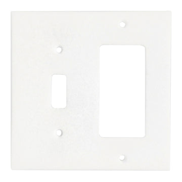Thassos White Marble  4 1/2 x 4 1/2  Switch Plate TOGGLE - ROCKER Wall Cover