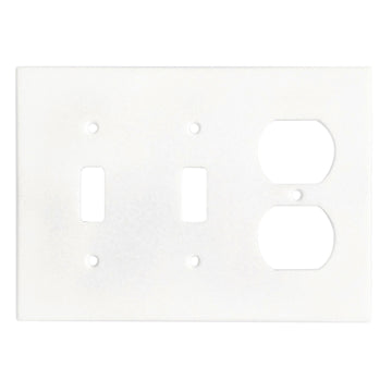 Thassos White Marble 4 1/2 x 6 1/3  Switch Plate DOUBLE TOGGLE - DUPLEX Wall Cover