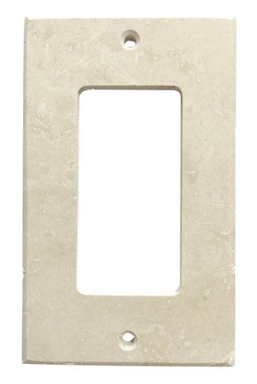 Placa de interruptor de travertino claro/marfil 2 3/4 x 4 1/2 cubierta de pared pulida con 1 balancín 
