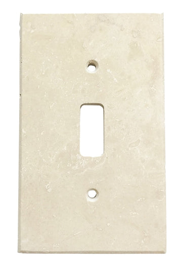 Placa de interruptor de travertino claro/marfil 2 3/4 x 4 1/2 cubierta de pared pulida con 1 palanca 