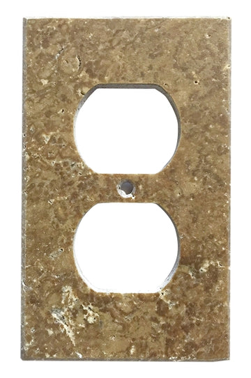 Placa de interruptor de travertino Noce 2 3/4 x 4 1/2 cubierta de pared 1-DUPLEX pulida 