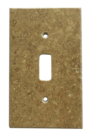 Placa de interruptor de travertino Noce 2 3/4 x 4 1/2 cubierta de pared pulida con 1 palanca