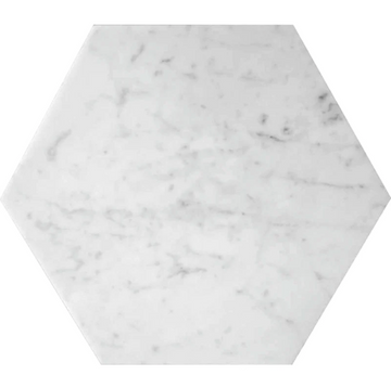 Mosaico hexagonal de mármol italiano blanco de Carrara 10x10 3/8