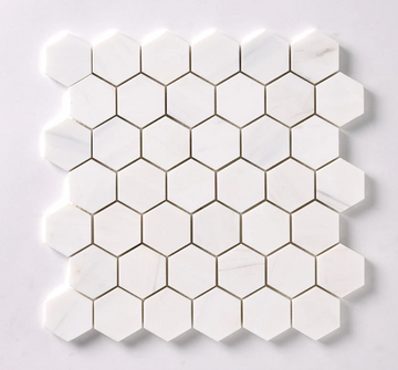 Azulejo de mosaico hexagonal pulido Bianco Dolomite 2 