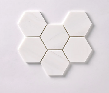 Bianco Dolomite Polished Hexagon Mosaic Tile 4"x4"