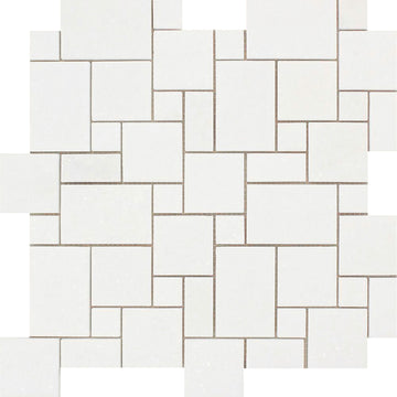 Azulejo de mosaico de patrón de Mini Versalles pulido blanco de Thassos