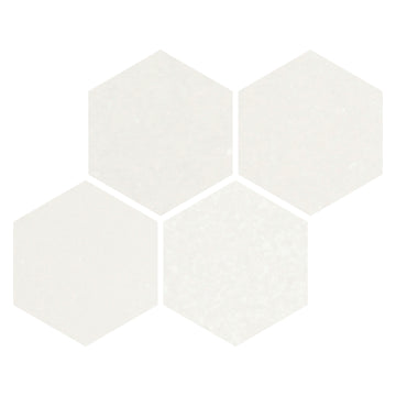 Azulejo mosaico hexagonal blanco Thassos 6x6