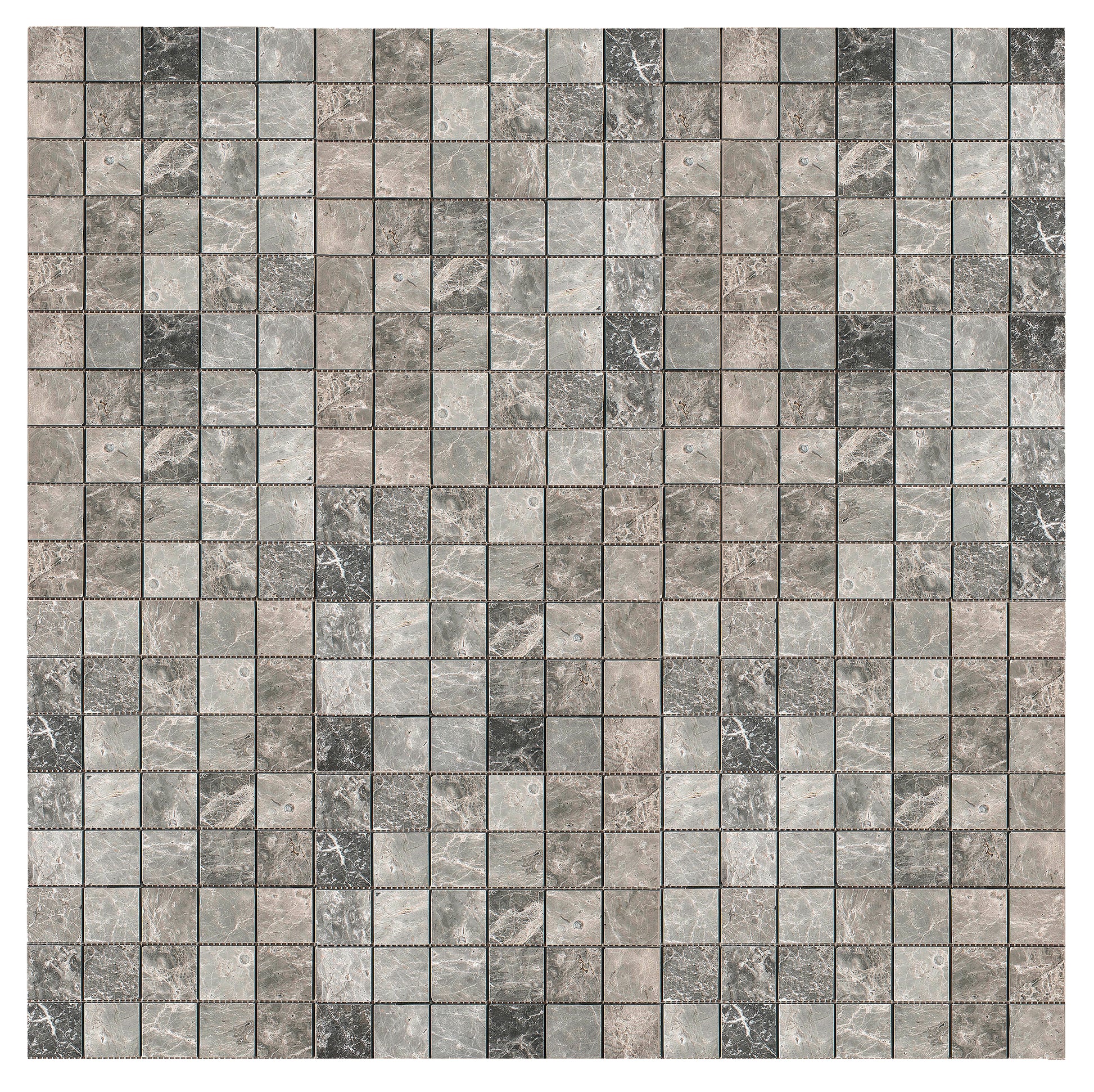 Tundra Gray Marble Square Mosaic Tile 5/8x5/8"