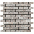 Tundra Gray Marble Mosaic Tile 1x2"