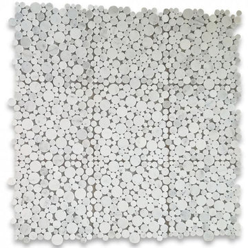 Carrara Italian Bubbles Mosaic Backsplash and Wall Tile