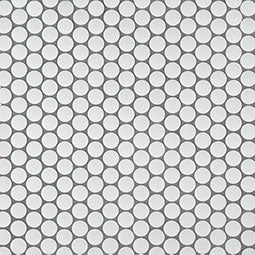 Italian White Penny Round Glossy Polished Backsplash Mosaic Tile